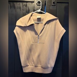 Varley Cream Zip-Up Top